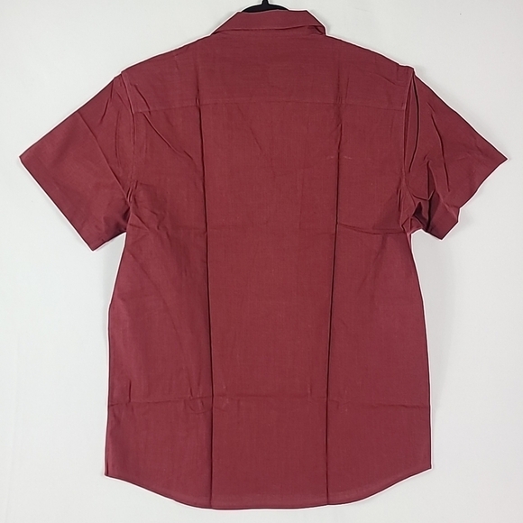 NEW Flex Mens Luxury Collection Designed in Italy Short Sleeve Red Shirt Sz M - Picture 7 of 8